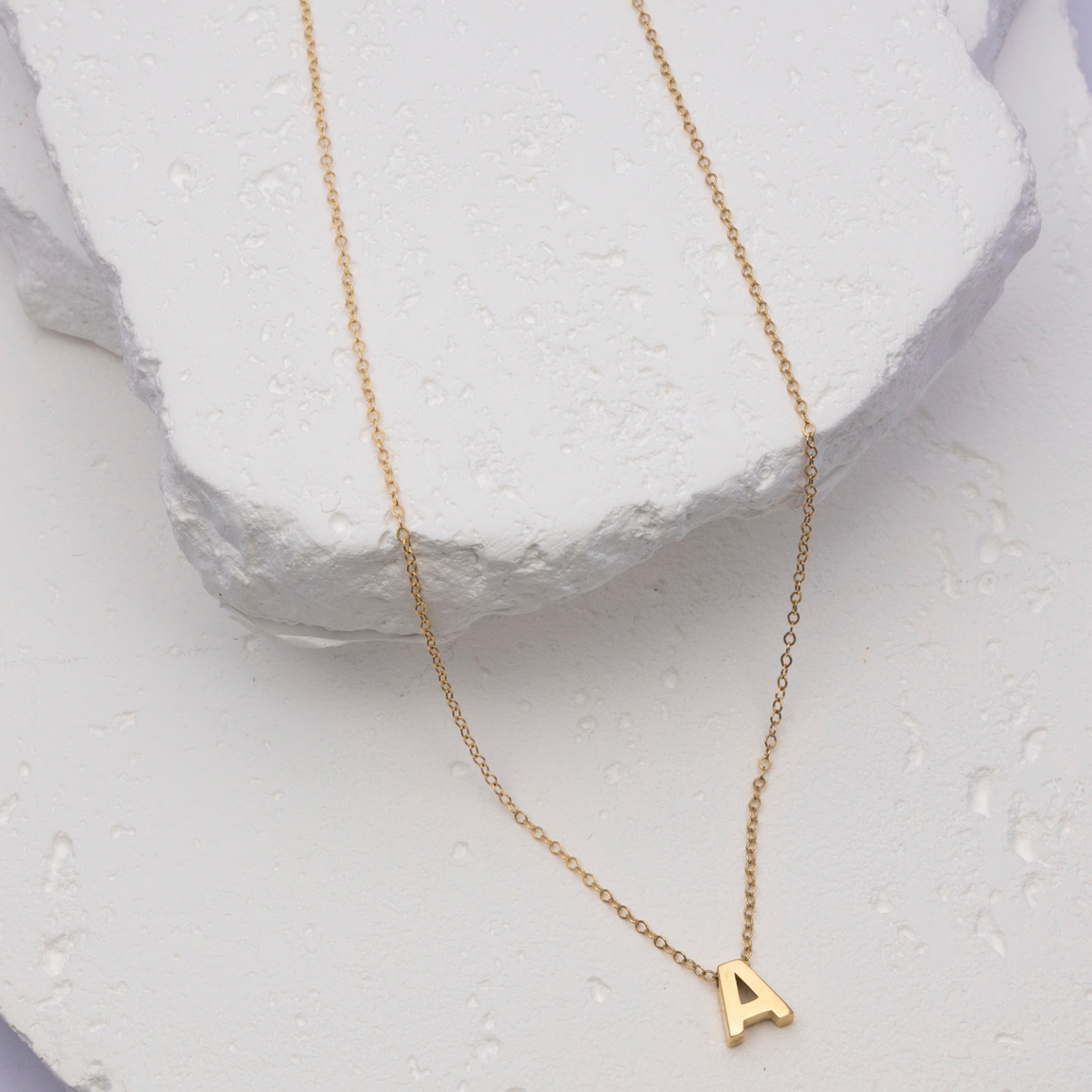 10k/14k Classic Initial Necklace – Personalized Gold – Italy Gold