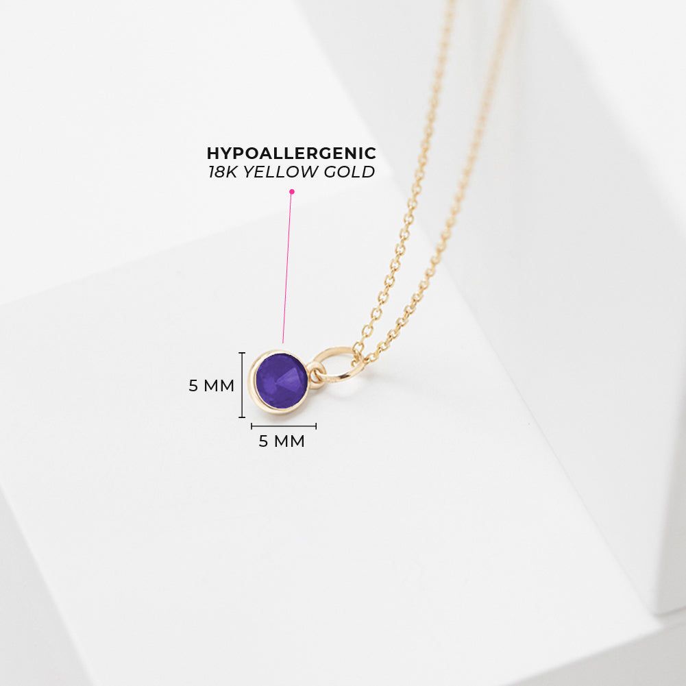 14k Gold Tiny Birthstone Cubic Zirconia 5mm Charm