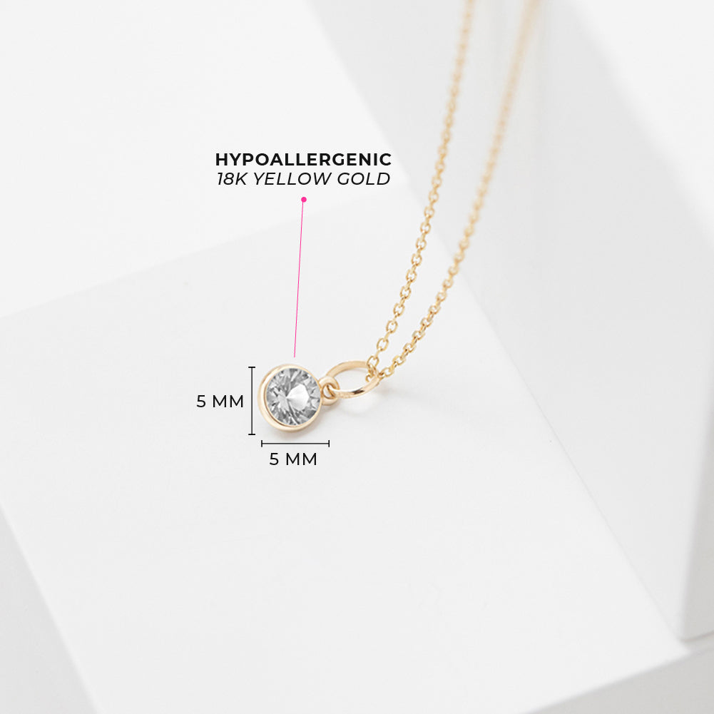 14k Gold Tiny Birthstone Cubic Zirconia 5mm Charm