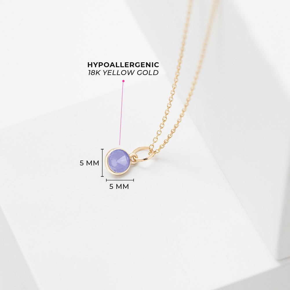 14k Gold Tiny Birthstone Cubic Zirconia 5mm Charm