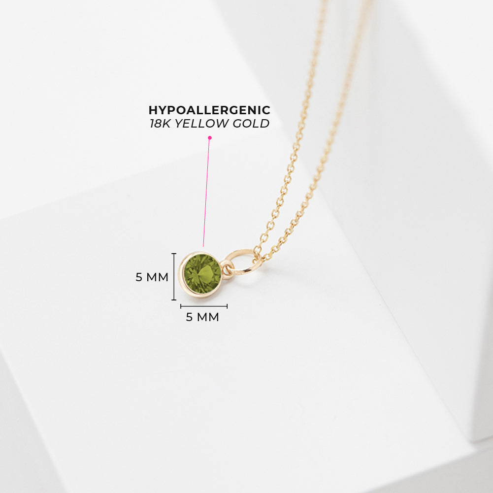 14k Gold Tiny Birthstone Cubic Zirconia 5mm Charm