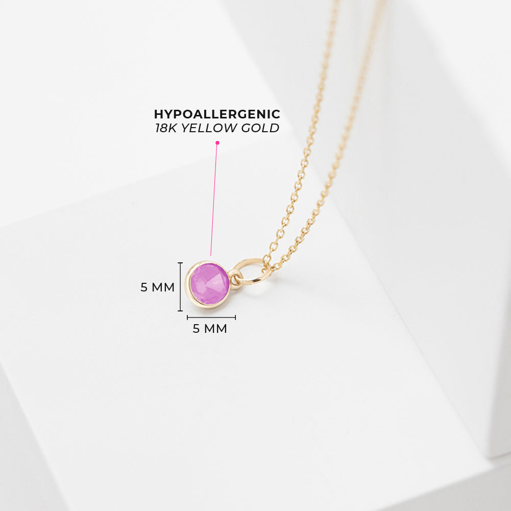 14k Gold Tiny Birthstone Cubic Zirconia 5mm Charm