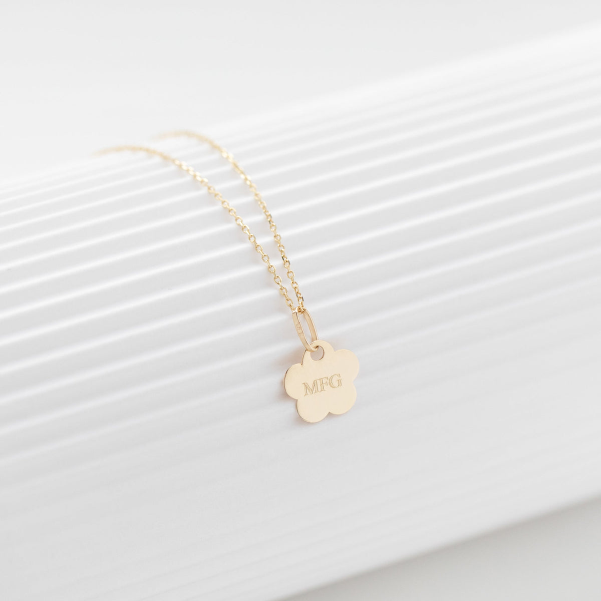 14k Gold Engravable Flower Kids / Children's / Girls for Charm Bracelet