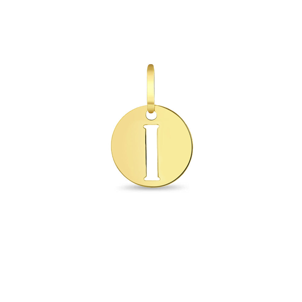 14k Gold Round Initial Letter Kids / Children's / Girls for Charm Bracelet