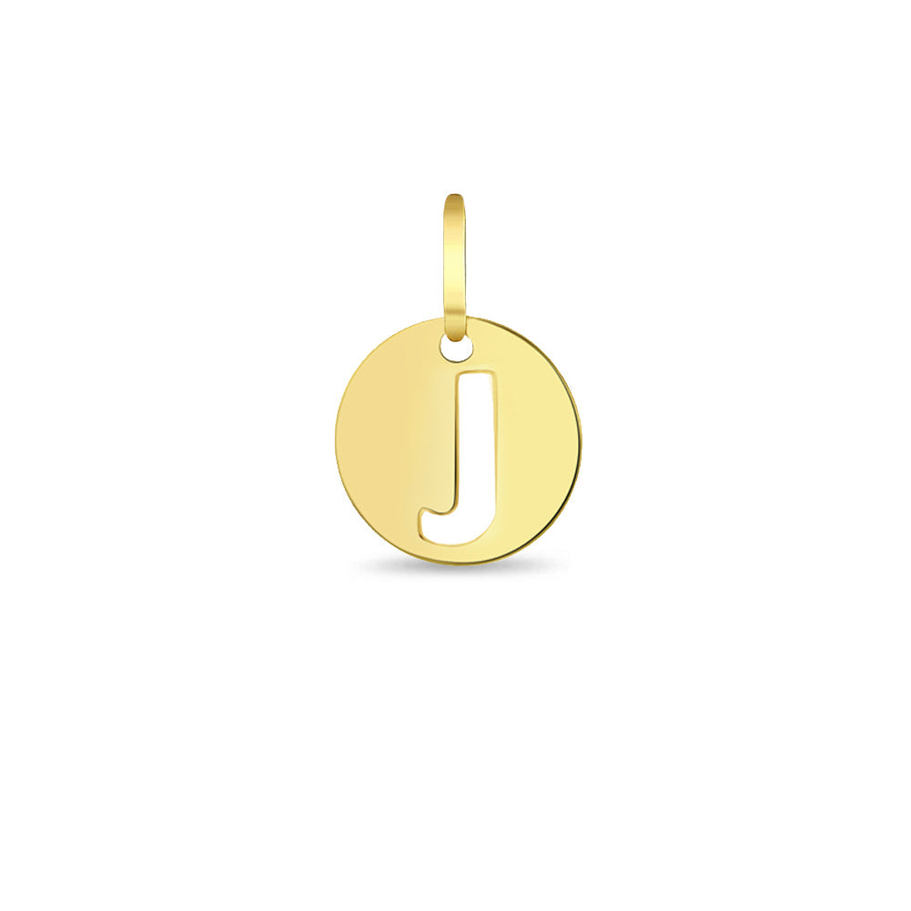 14k Gold Round Initial Letter Kids / Children's / Girls for Charm Bracelet