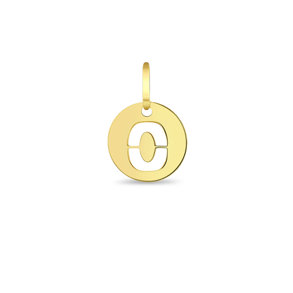 14k Gold Round Initial Letter Kids / Children's / Girls for Charm Bracelet