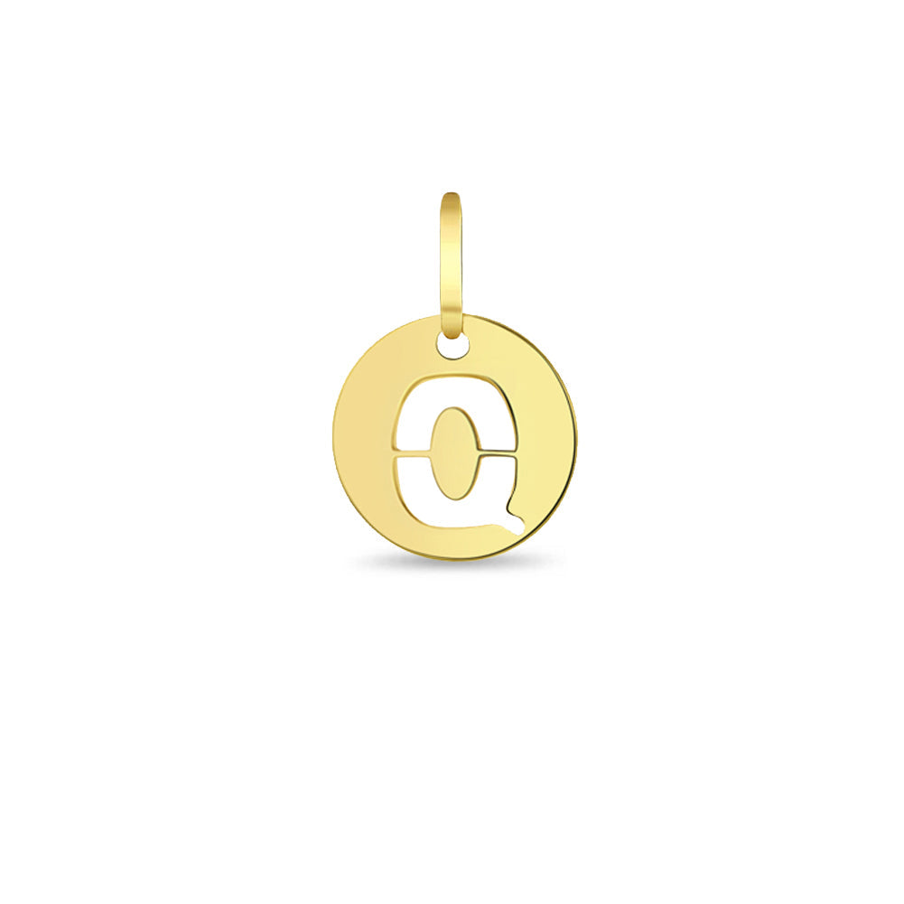 14k Gold Round Initial Letter Kids / Children's / Girls for Charm Bracelet