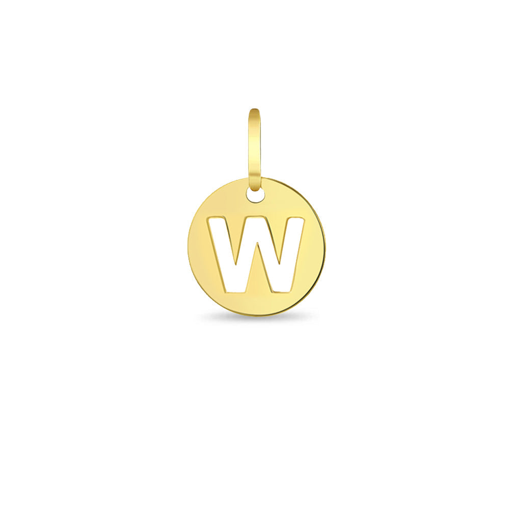 14k Gold Round Initial Letter Kids / Children's / Girls for Charm Bracelet