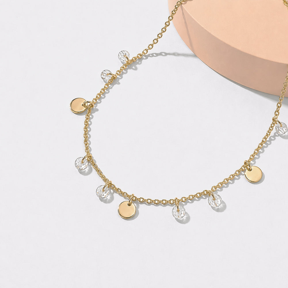 14k Gold 5.5-6.5" Coin Dangle Kids / Children's / Girls Bracelet