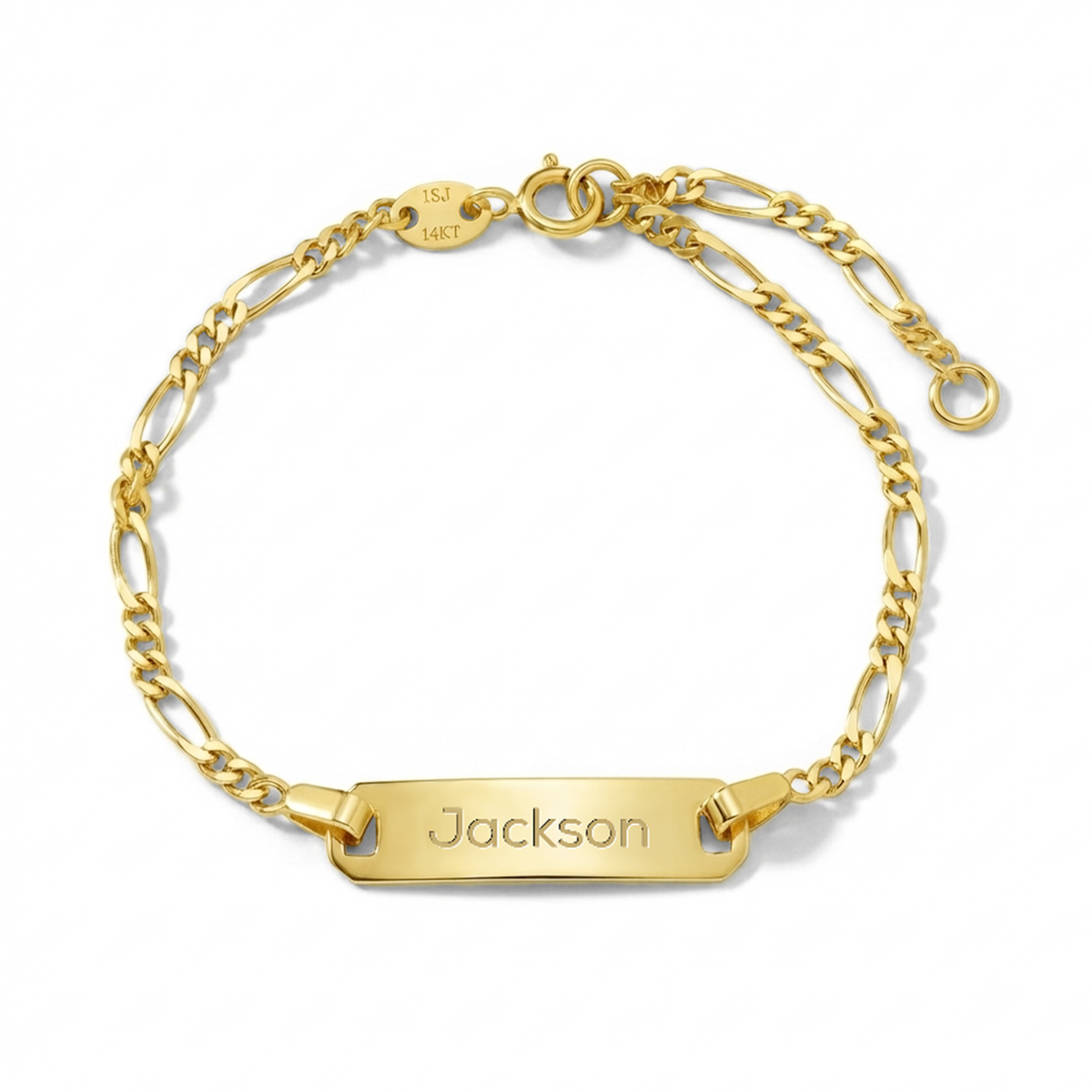 14k Gold 4.5"-5.5" Classic Figaro Toddler / Kids / Boys Bracelet