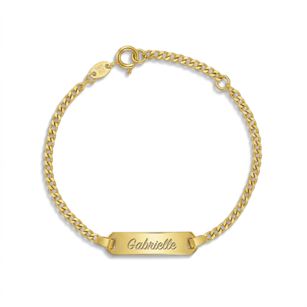 14k Gold 4.5-5.5" Classic Curb Identification Baby / Toddler / Kids Bracelet Extension