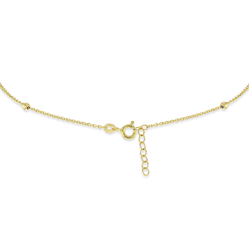 14k Gold Simple Polished Satellite 16" Kids / Teen Necklace