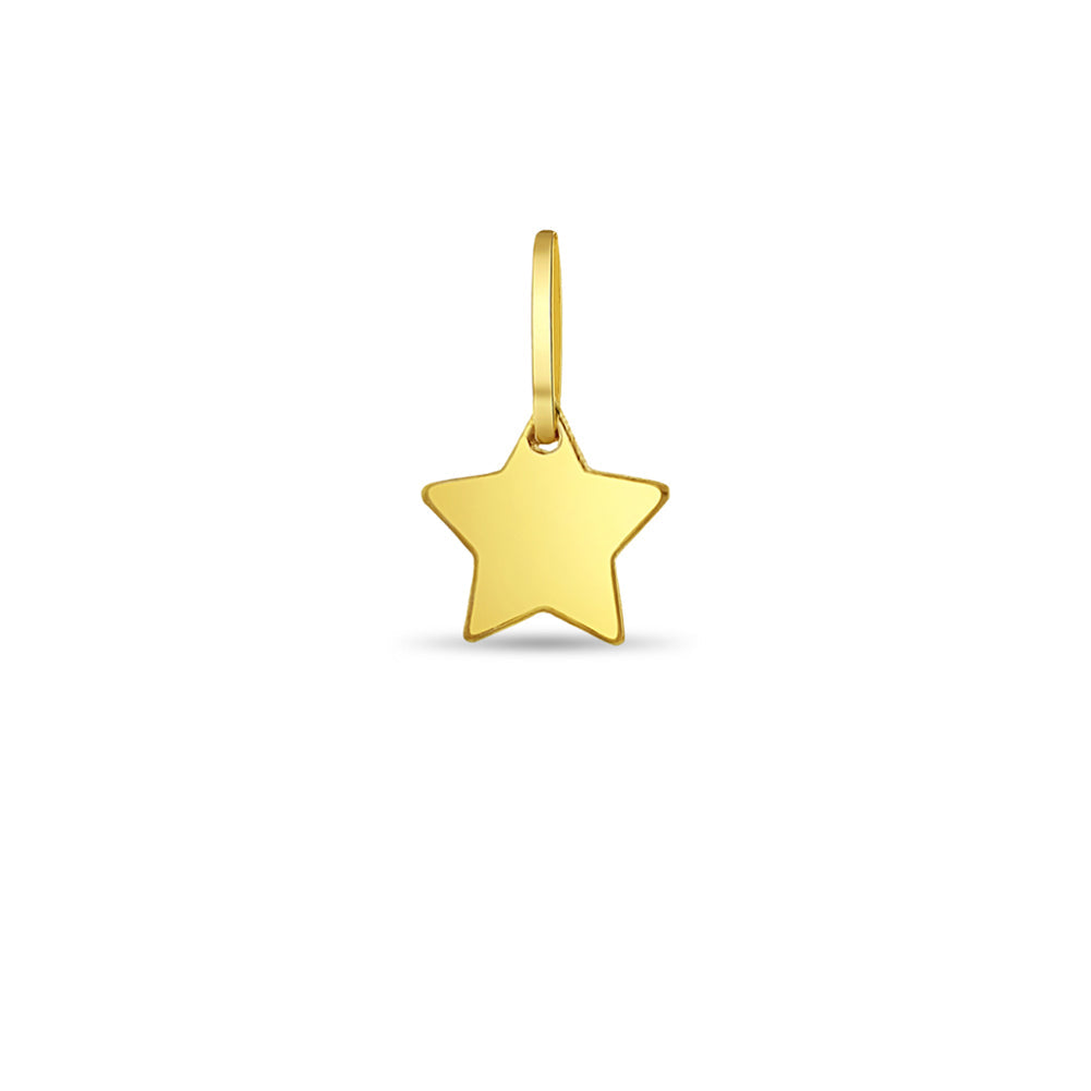 14k Gold Tiny Polished Star Kids / Children's / Girls for Charm Bracelet-F