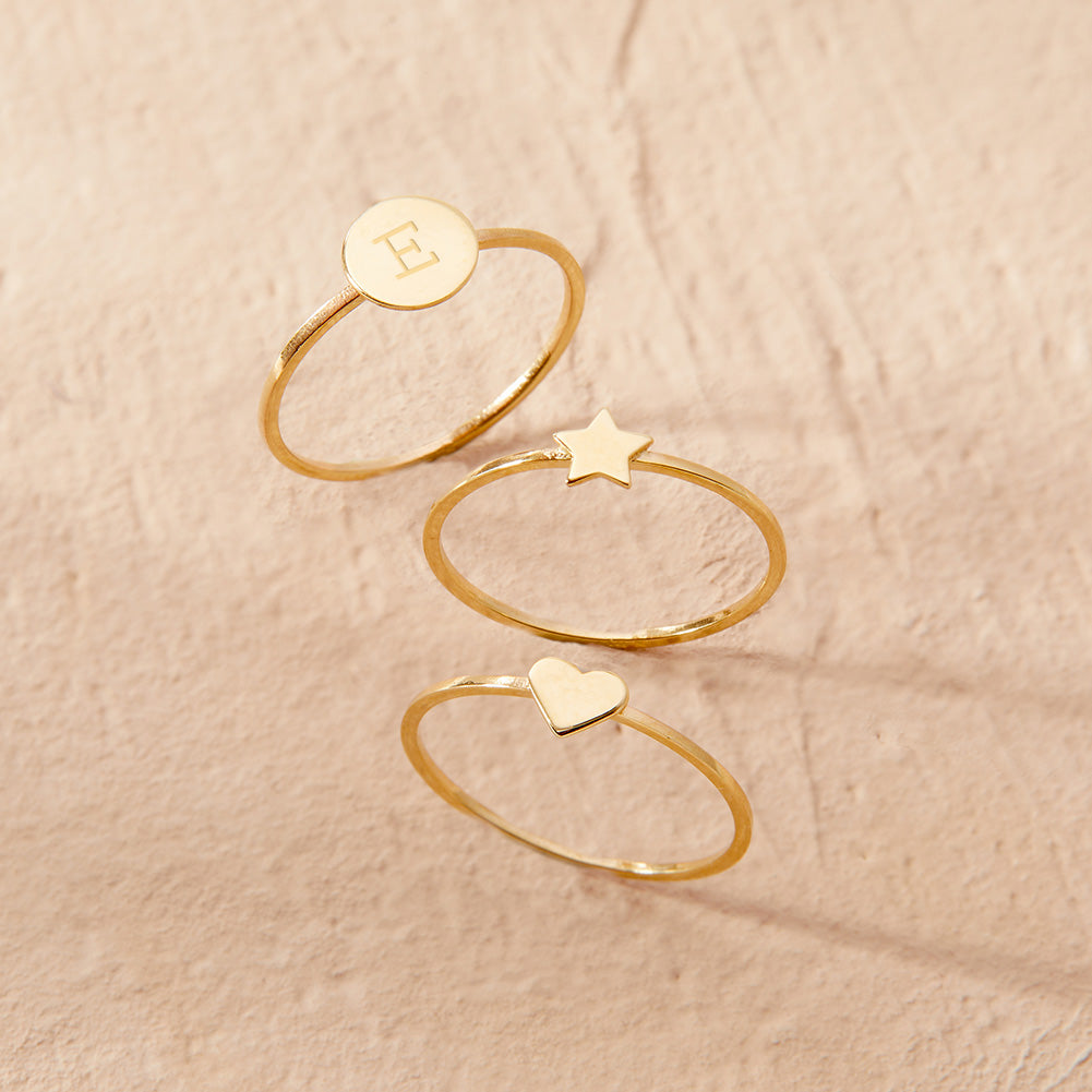 14k Gold Dainty Star Size 3-6 Baby / Toddler / Kids Ring