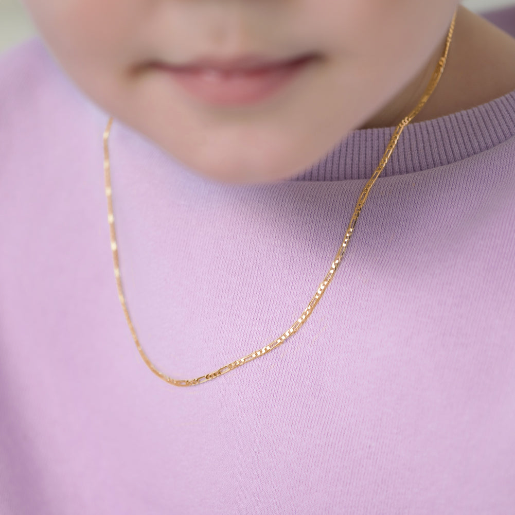 14k Gold Figaro Link 14" - 16" Baby / Kids / Young Boys Chain