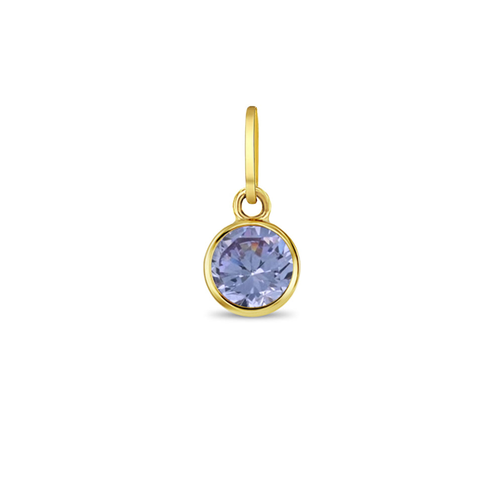 14k Gold Tiny Birthstone Cubic Zirconia 5mm Charm