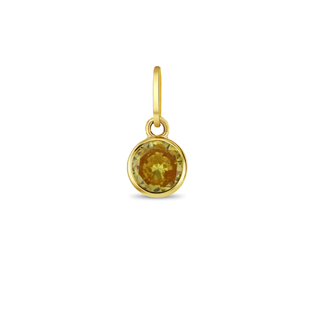 14k Gold Tiny Birthstone Cubic Zirconia 5mm Charm