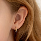 18k Gold Heart Cascade Kids / Children's / Girls Earrings Hoop Enamel
