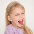 18k Gold Tiny Colorful Ladybug Red Baby / Toddler / Kids Earrings Safety Screw Back