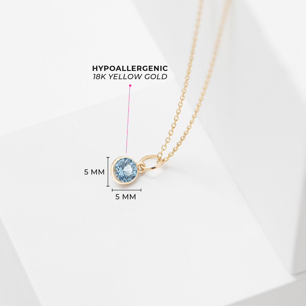 14k Gold Tiny Birthstone Cubic Zirconia 5mm Charm