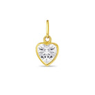 14k Gold Glimmering Clear CZ Heart Kids / Children's / Girls for Charm Bracelet