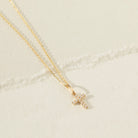 14k Gold Clear CZ Cross Kids / Children's / Girls for Charm Bracelet