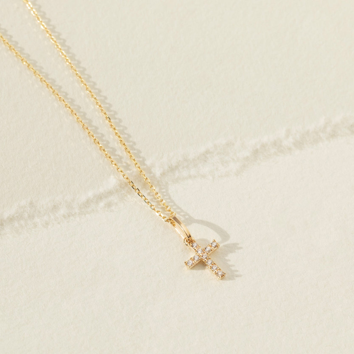 14k Gold Clear CZ Cross Kids / Children's / Girls for Charm Bracelet
