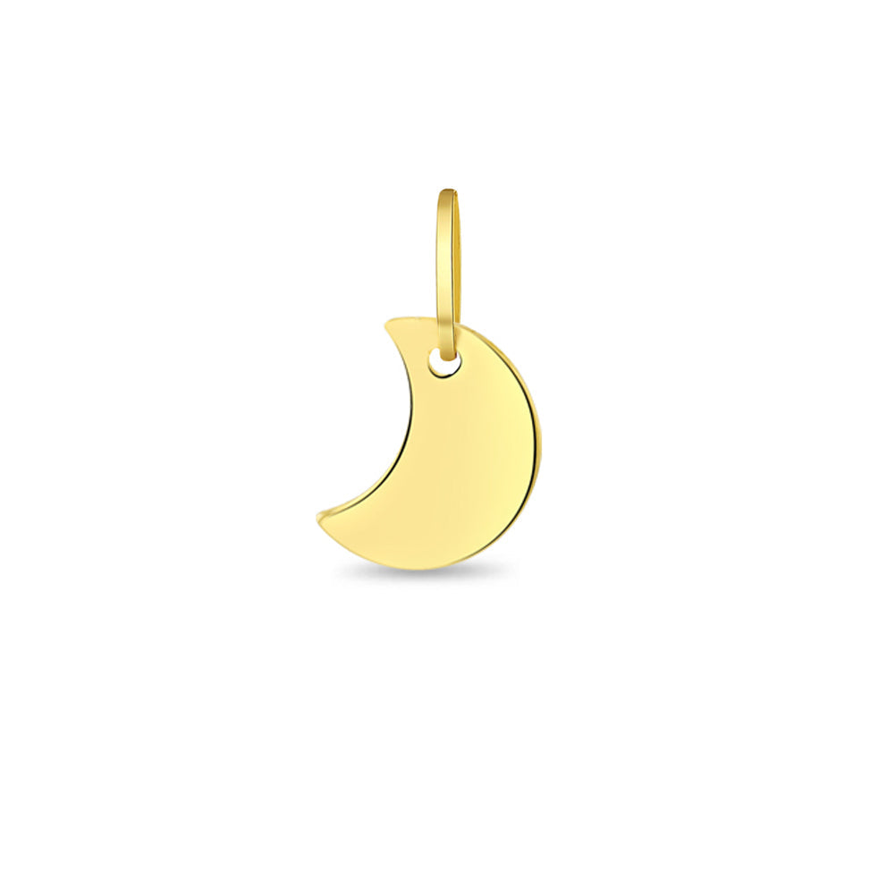 14k Gold Polished Moon Kids / Children's / Girls for Charm Bracelet