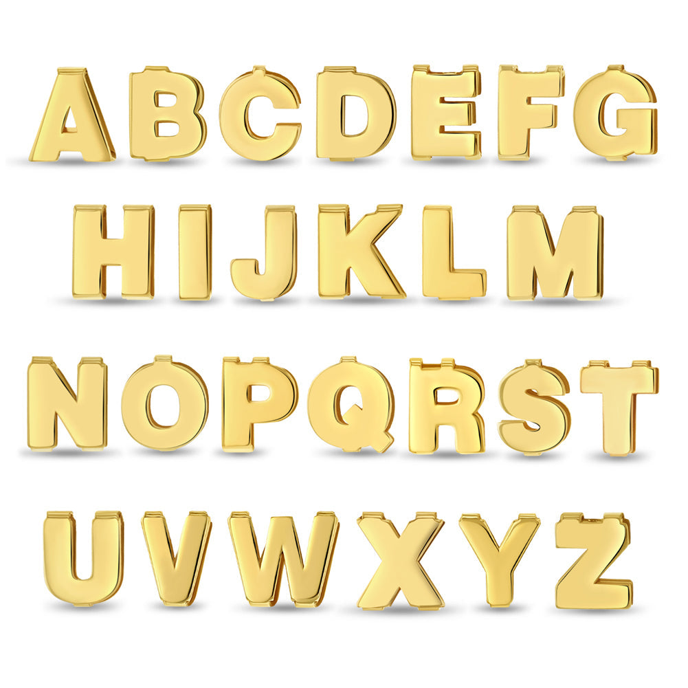 14k Gold Initial Letter Charm Kids / Children's / Girls for Charm Bracelet