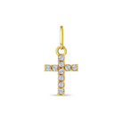 14k Gold Clear CZ Cross Kids / Children's / Girls for Charm Bracelet