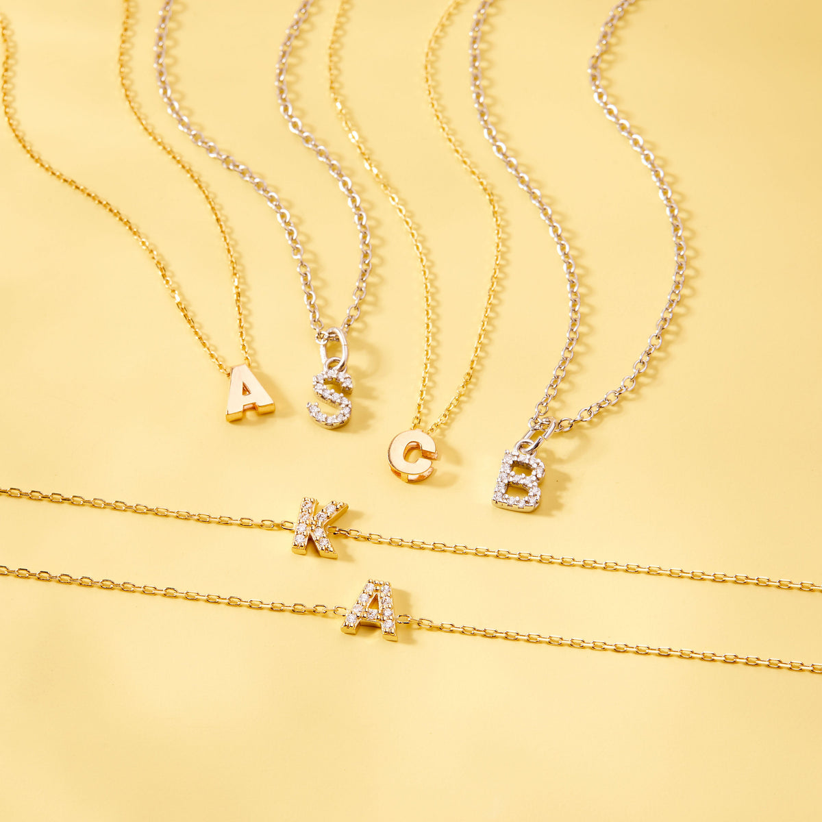 14k Gold Initial Letter Charm Kids / Children's / Girls for Charm Bracelet