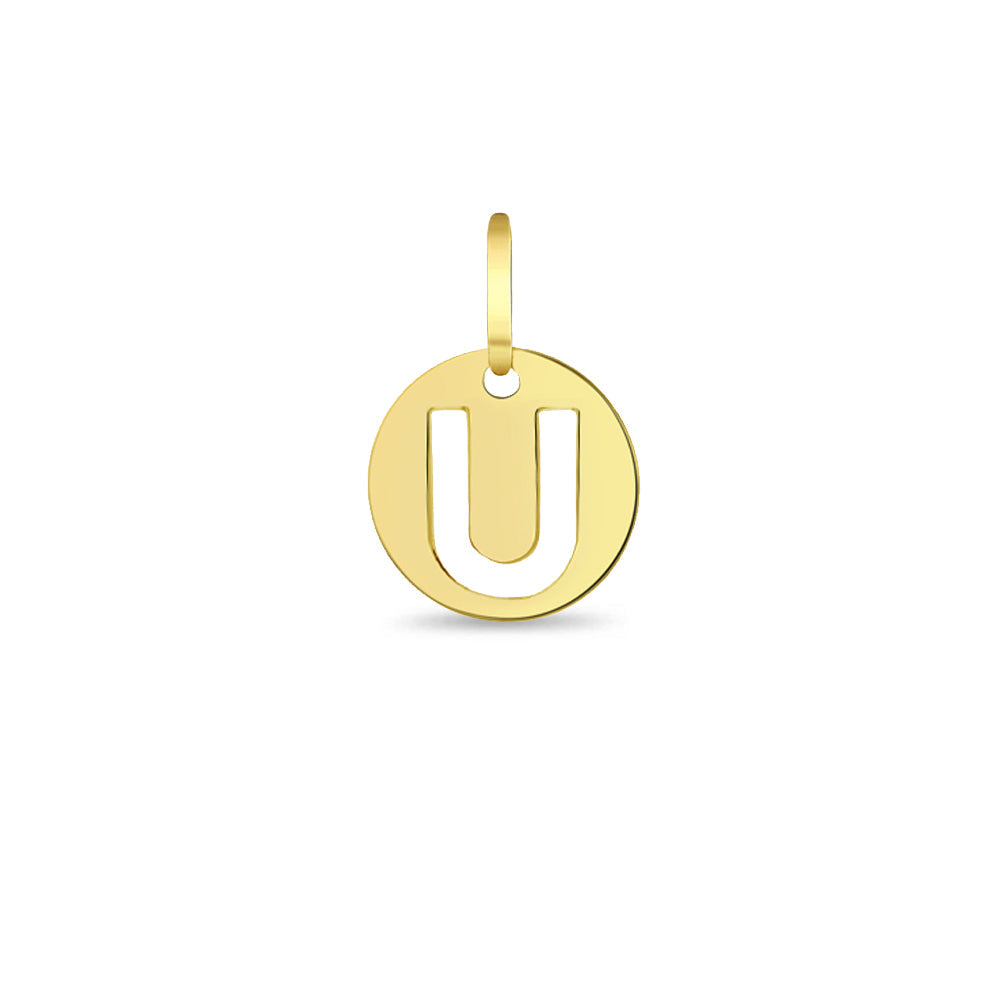 14k Gold Round Initial Letter Kids / Children's / Girls for Charm Bracelet