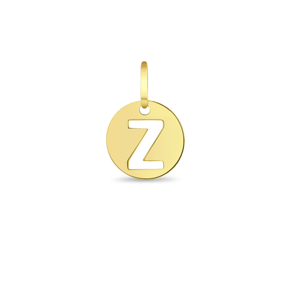 14k Gold Round Initial Letter Kids / Children's / Girls for Charm Bracelet