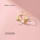 14k Gold Mother of Pearl Star Kids / Children's / Girls Earrings Lever Back