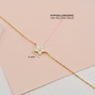 14k Gold Enamel Star Clear CZ 14" Preteen / Teen Necklace Enamel