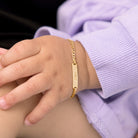 14k Gold 4.5-6.5" Classic Figaro Identification Baby / Toddler / Kids Bracelet Extension Girl