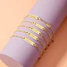 14k Gold 4.5"-5.5" Cross Cutout Tag ID Baby / Toddler / Kids Bracelet