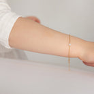 14k Gold 5-6" Polished Cross Baby / Toddler / Kids Bracelet Simulated Pearl