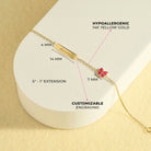 14k Gold 5"- 6" Engravable Pink Butterfly Baby / Toddler / Kids Bracelet Enamel