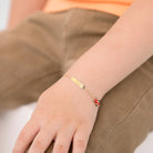 14k Gold 5"- 6" Engravable Red Car Baby / Toddler / Kids Bracelet Enamel