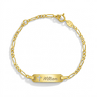14k Gold 4.5"-5.5" Cross Cutout Tag ID Baby / Kids / Boys Bracelet