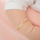 14k Gold 4.5"-5.5" Cross Cutout Tag ID Baby / Toddler / Kids Bracelet