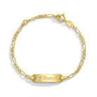 14k Gold 4.5"-5.5" Cross Cutout Tag ID Baby / Toddler / Kids Bracelet