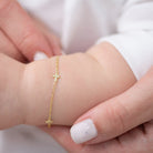 14k Gold 5"- 6" Tiny Cross Linked Baby / Toddler / Kids Bracelet
