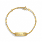 14k Gold 4.5"-5.5" Cross Cut Out ID Bracelet Baby / Toddler / Kids Bracelet Curb Chain