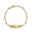 14k Gold 4.5"-5.5" Crown Cut Out ID Bracelet Baby / Toddler / Kids Bracelet