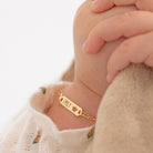 14k Gold 4.5"-5.5" Crown Cut Out ID Bracelet Baby / Toddler / Kids Bracelet