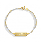 14k Gold 4.5"-5.5" Sparkling ID Bracelet Baby / Toddler / Kids Bracelet
