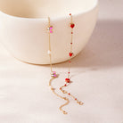 14k Gold 5.5" Red Enamel Heart Baby / Toddler / Kids Bracelet