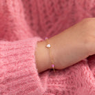 14k Gold 5.5" Mother of Pearl Hearts Baby / Toddler / Kids Bracelet